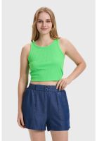 Polera Mujer Sudadera Verde Flúor