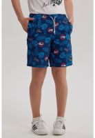 Short De Baño Niño Básico Print Azul Oscuro