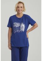Polera Mujer Print Posicional Azul