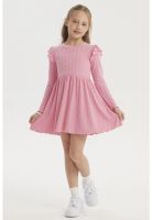 Vestido Niña Con Vuelos Rosado