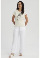 Polera Mujer Print Mujeres Con Aplicación Beige