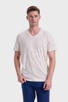 Polera Hombre Cuello V Básica Beige