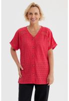 Polera Mujer Lisa Abotonada Fucsia