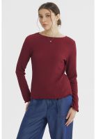 Polera Mujer Textura Burdeo