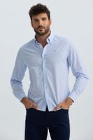 Camisa Hombre Rayas Celeste