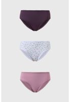 Calzón Mujer Tripack Bikini Estampado Blanco