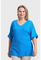 Polera Mujer Texturizada Azul - lll