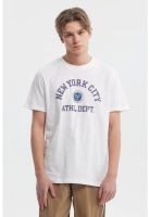 Polera Hombre College Print Blanco