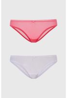 Calzón Mujer Bipack Bikini Detalle Mesh Rosa