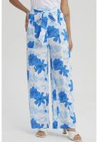 Pantalón Mujer Palazzo Pretina Elástica Azulino