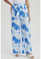 Pantalón Mujer Palazzo Pretina Elástica Azulino