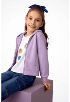 Polerón Niña Con Textura Mangas Lila