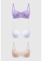 Sostén Mujer Tripack Liso Print Beige