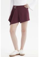 Short Mujer Falda Short Burdeo
