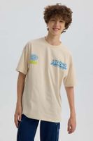 Polera Niño Oversize Print Crudo