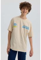 Polera Niño Oversize Print Crudo