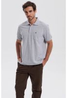 Polera Hombre Piqué Básica Lisa Gris Melange - lV