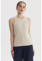 Polera Peto Mujer Básico Liso Rib Arena