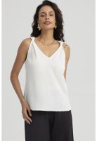 Blusa Mujer Nudo En Hombros Crudo