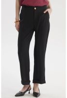 Pantalón Mujer Sastrero Dobladillo Basta Negro