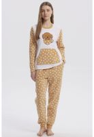 Pijama Mujer Pijama Polera Y Pantalón Beige