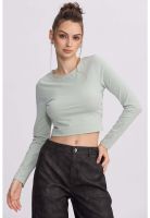 Polera Mujer Sin Espalda Verde Agua