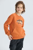 Polerón Niño Cerrado Con Relieve Naranjo