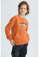 Polerón Niño Cerrado Con Relieve Naranjo