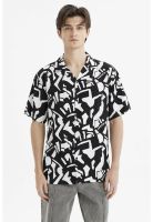 Camisa Hombre Rapport Geométrico Negro
