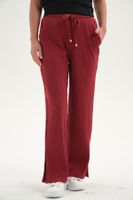 Pantalón Buzo Mujer Apertura Bota Burdeo