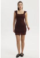 Vestido Mujer Corto Textura Café