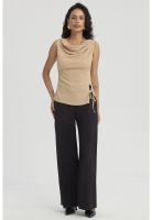 Polera Mujer Con Dobles Abertura Camel