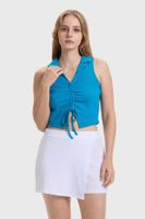 Polera Mujer Recogido Azul