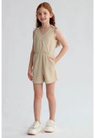 Enteritos Niña Con Nudos en Hombro Beige