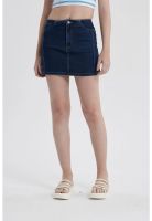 Falda Mujer Línea Cortes Azul