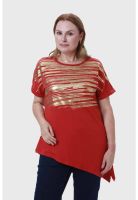 Polera Mujer Estampado Rojo