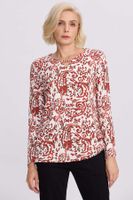 Polera Mujer Evasé Con Aplicación Terracota