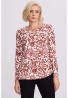 Polera Mujer Evasé Con Aplicación Terracota