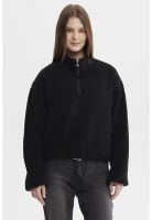 Polar Mujer Corderito Medio Cierre Negro