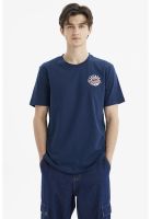 Polera Hombre Regular Print Azul