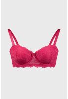 Sostén Mujer Copa Soft Strapless Encaje Fucsia