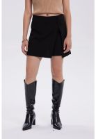 Falda Mujer Botones Costado Negro