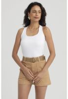 Polera Mujer Lisa Doble Capa Blanco