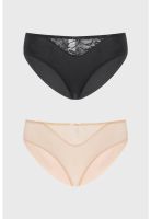 Calzón Mujer Bipack Bikini Liso Estampado Crudo