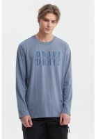 Polera Hombre Print Frontal Azul Piedra