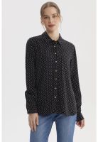 Blusa Mujer Abotonada Lisa Negro / Blanco