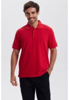 Polera Hombre Piqué Básica Lisa Rojo