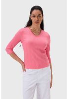 Polera Mujer Rib Terminación Rosado