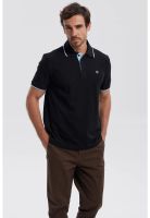 Polera Hombre Piqué Básica Lisa Negro - lV