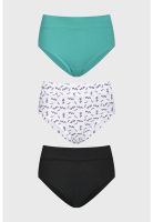 Calzón Mujer Tiro Alto Tripack Algodón Café